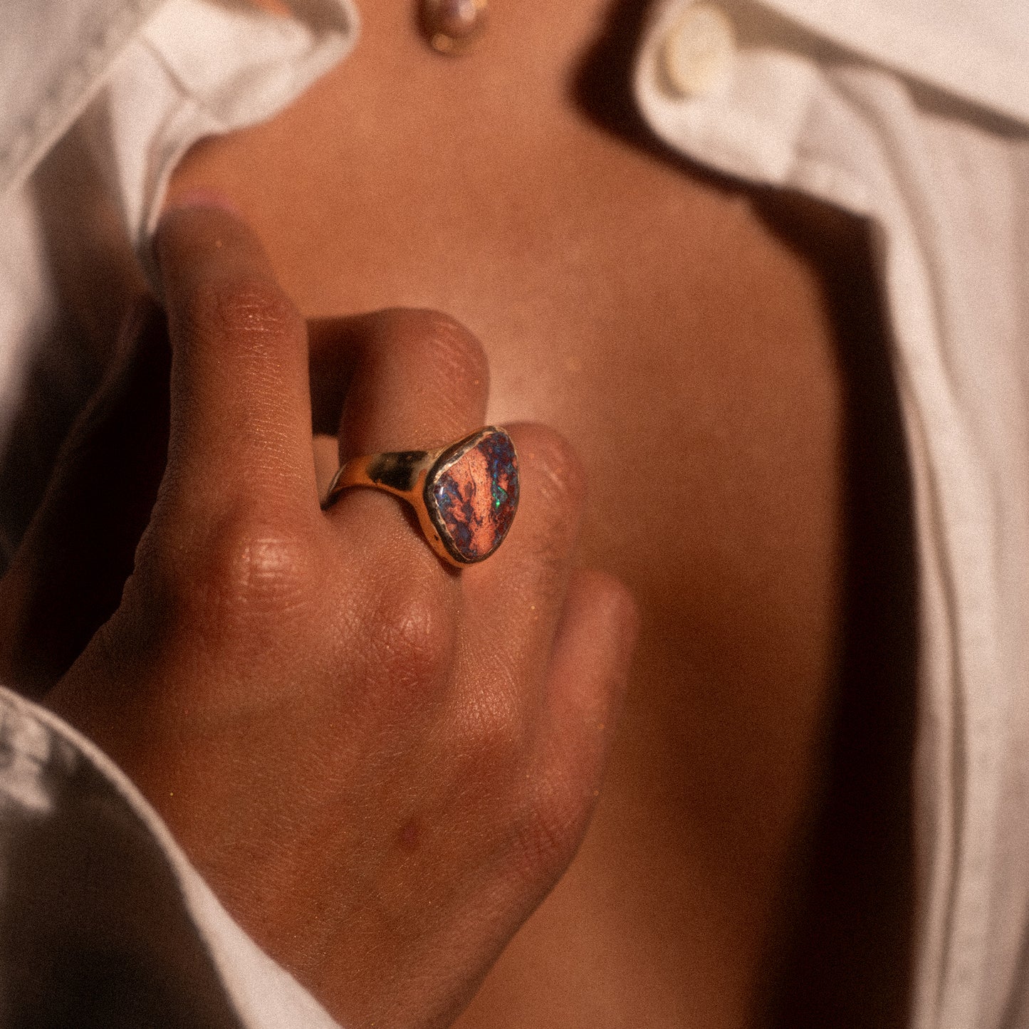 Mexican Opal gold plated